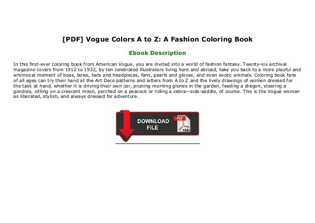 Download Pdf Vogue Colors A To Z A Fashion Coloring Book