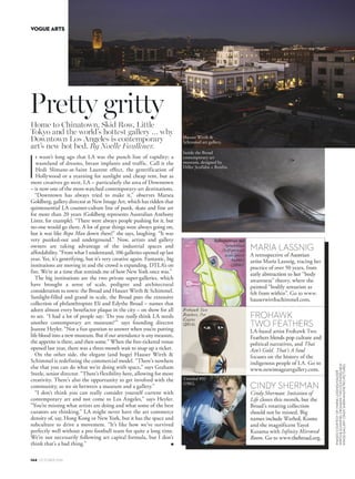 REGINA SPEKTOR
Lyrical pop songstress
Regina Spektor returns
this month with a new
album, her seventh,
Remember Us To Life
(out September 30).
KYLIE MINOGUE
Kylie Minogue’s spectacular stage
costumes designed by Dolce 
Gabbana, John Galliano, Karl
Lagerfeld and John Paul Gaultier
feature in Kylie On Stage, a new free
exhibition showcasing the creative
process behind our queen of pop’s
fabulous fashions from 1989 to now.
Opens late September at The Arts
Centre, Melbourne. Go to www.
artscentremelbourne.com.au.
5. Spring
M
M.I.A.
British singer M.I.A. has
said this album – hip-hop-
infused A.I.M, which is
accompanied by visual
works – is one of her
most positive to date.
BERNARD FANNING
The former Powderfinger
frontman returns with
a stunning new solo
album, Civil Dust,
themed on decisions
and consequences.
Filming the
documentary.
Nick Cave in
the studio.
Kylie on her
Showgirl tour.
Lisa Mitchell
142 OCTOBER 2016
VOGUE ARTS
KERRYBROWN(NICKCAVE)
 