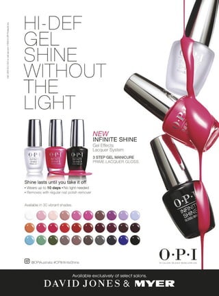 ADD TO CART
From organic and good-for-the-skin to outlandish and Insta-worthy, California has become
the unofficial hot spot for some of the most pioneering beauty brands today.
HOURGLASS
COSMETICS
Committed to
innovation, Hourglass
has gained cult status
for its dedication to a
flawless complexion.
HOURGLASS ILLUME SHEER
COLOUR TRIO, $92.
SMASHBOX
There’s nothing more
LA than a cosmetics
line being born out
of one of the city’s
most respected
photo studios.
SMASHBOX BROW TECH
SHAPING POWDER, $36.
G
Known
innovative mud
treatments, an
A-listers’ ritual before
red carpet events
(and great for selfies).
GLAM GLOW GRAVITY MUD
FIRMING TREATMENT, $98.
URBAN DECAY
Urban Decay’s
intensely pigmented
palettes draw
flocks of make-up
obsessives and
industry insiders alike.
URBAN DECAY AFTERGLOW
POWDER BLUSH IN BANG, $42.
OUAI
The brainchild of
go-to Kardashian
hairstylist Jen Atkin,
Ouai aims to simplify
hairstyling with its
easy-to-use, no-fuss
offering.
OUAI WAVE SPRAY, $40.
ADD TO ADDRESS BOOK: VIOLET GREY
Cassandra Huysentruyt Grey has brought a discerning code of
conduct to LA’s infamous Melrose Place via her luxury beauty
boutique Violet Grey. The tight edit is approved by a who’s who of
Hollywood hair, make-up and skin experts (Grey’s husband is the
CEO of Paramount Pictures). All products must meet the “Violet
Code”, a rigorous set of standards, before they make it onto the shelves.
Skin whisperer
LA’s go-to facialist Kate Somerville
is responsible for some of the most
famous faces in Hollywood. Here’s
her skin download.
In terms of skin treatments, what’s
exciting you at the moment?
“We have a cutting-edge new treatment
called EndyMed at my Skin Health
Experts clinic in Los Angeles. EndyMed
combines microneedling and radio
frequency to deliver amazing anti-ageing
and skin remodelling results with
minimal down time. Radio-frequency
waves gradually heat deep layers of the
skin, and the microneedle technology
stimulates the production of new
collagen and elastin.”
What’s the future hold for skincare?
“I began my career as a paramedical
aesthetician and I was working in a
doctor’s office when laser treatments
first came out. At that time, lasers were
actually burning the top level of skin
and clients had major down time. Now
we offer laser treatments that can have
you looking better when you’re finished
than when you came in!”
Are you seeing any development in
light/laser therapy or injectables?
“There are innovative injectables, like
Kybella, which we just brought to my
clinic. Kybella actually destroys fat cells
under the chin to improve your profile.
It targets double chin without surgery!”
VOGUE.COM.AU 161
BENHASSETTEDWARDURRUTIA
 