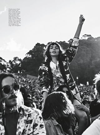 Alexander McQueen
jacket, $13,145, dress,
$4,230, and earrings, P.O.A.
Beauty note: Toni  Guy
Casual Rough Texturiser.
 