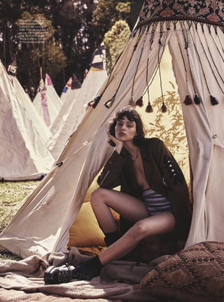 Nelson wears a Custo
Barcelona jacket, P.O.A.
Charlee wears an Acne
Studios top, $900. Bally
pants, $3,250. Vintage
earrings, $1,495, from Four
Winds Gallery. Linden
Cook necklace, $275. On
right arm: vintage cuff,
$995, from Four Winds
Gallery. On right hand:
vintage rings, $315, and
$550, from Four Winds
Gallery. On left arm:
vintage cuff, $1,950, from
Four Winds Gallery. On
left hand: vintage rings,
$420, $680 and $350, from
Four Winds Gallery.
Haider Ackermann
belt, P.O.A.
NICOLEBENTLEY
 