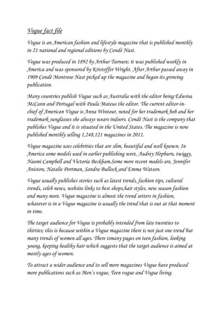 Vogue fact file | DOCX