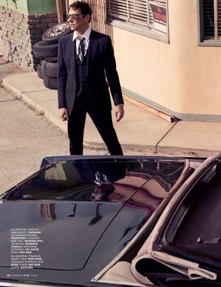 НА ЭЛИСОН: БАРХАТ-
НЫЙ ЖАКЕТ, TOPSHOP;
ШЕЛКОВАЯ БЛУЗКА,
EQUIPMENT; ХЛОПКО-
ВЫЙ ТОП, GEORGIA NYC;
ЛЕГИНСЫ, ROBERTO
CAVALLI; КОЖАНЫЕ
БОТИНКИ, VIC MATIÉ;
ОЧКИ, RAY·BAN.
НА ДЖЕЙМИ: ПИДЖАК,
ЖИЛЕТ, ВСЕ TOM FORD;
РУБАШКА И БРЮКИ, ВСЕ
BOSS; ОЧКИ, RAY·BAN;
ШАРФ, ROCKINS.
148 V O G U E М А Й 2 0 1 6
 