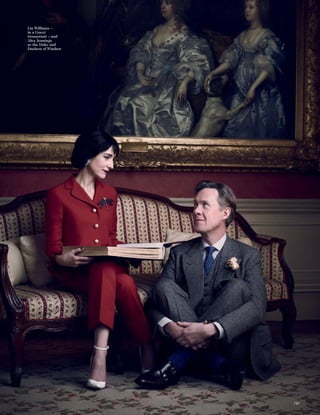 Lia Williams –
in a Gucci
trousersuit – and
Alex Jennings
as the Duke and
Duchess of Windsor
141
 