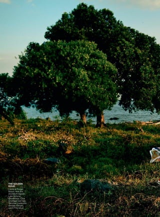 THE GOLDEN
HOUR
Lupita at Dunga
Beach, near the
shores of majestic
Lake Victoria.
Chloé dress. Cara
Croninger earrings.
Christian Louboutin
sandals. Details,
see In This Issue.
 