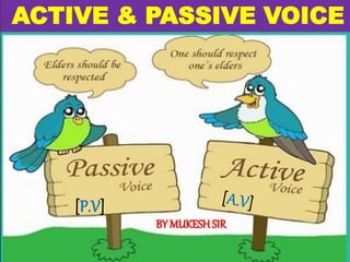 ACTIVE & PASSIVE VOICE
BY MUKESHSIR
[P.V]
 