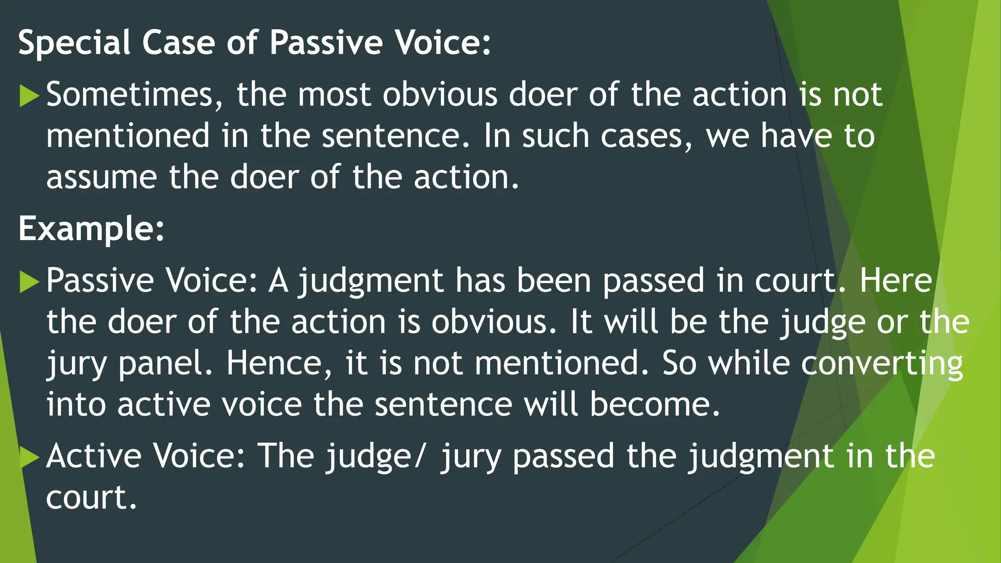 Doer Example Active and Passive Voice | PPTX