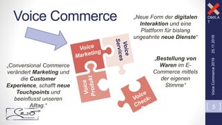 OMX.A
T
Voice Commerce
25.11.2019VoiceCommerce2019
5
„Bestellung von
Waren im E-
Commerce mittels
der eigenen
Stimme“
„Neu...
