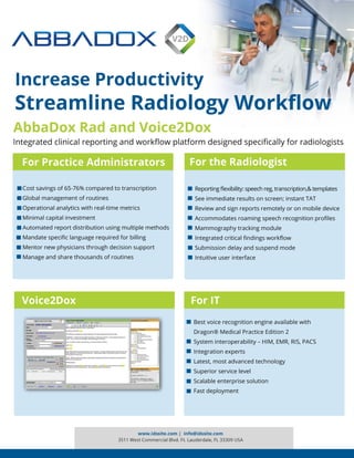 Voice2dox- Integrated clinical reporting