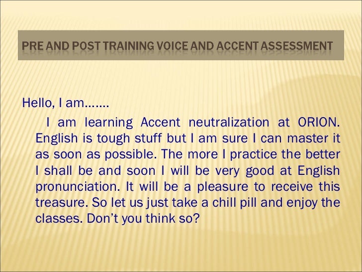 Voice & accent 1