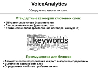 Речевые технологии VoiceAnalytics
