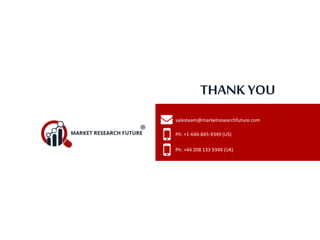 www.marketresearchfuture.com8
MARKET RESEARCH
FUTURE
THANK YOU
salesteam@marketresearchfuture.com
Ph: +1-646-845-9349 (US)
Ph: +44 208 133 9349 (UK)
 