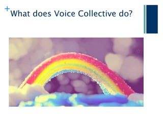 +
    What does Voice Collective do?
 