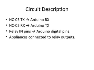 Voice-Controlled Home Automation System Using Arduino and Bluetooth | PPTX