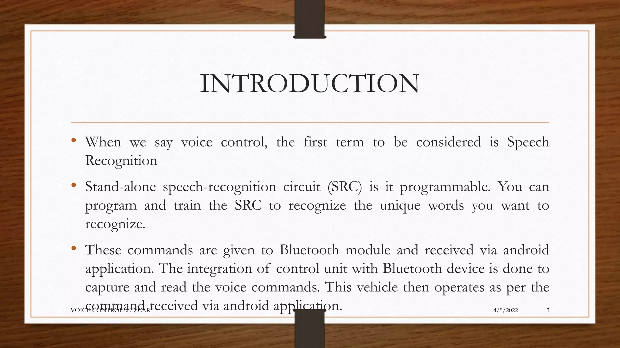 Voice controlled car | PPTX