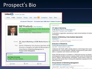 Prospect’s Bio
 