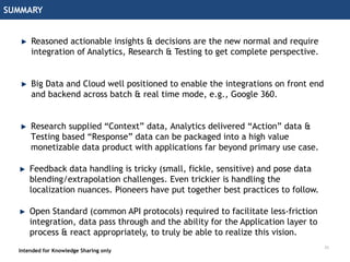 Augment the actionability of Analytics with the “Voice of Customer” | PPTX