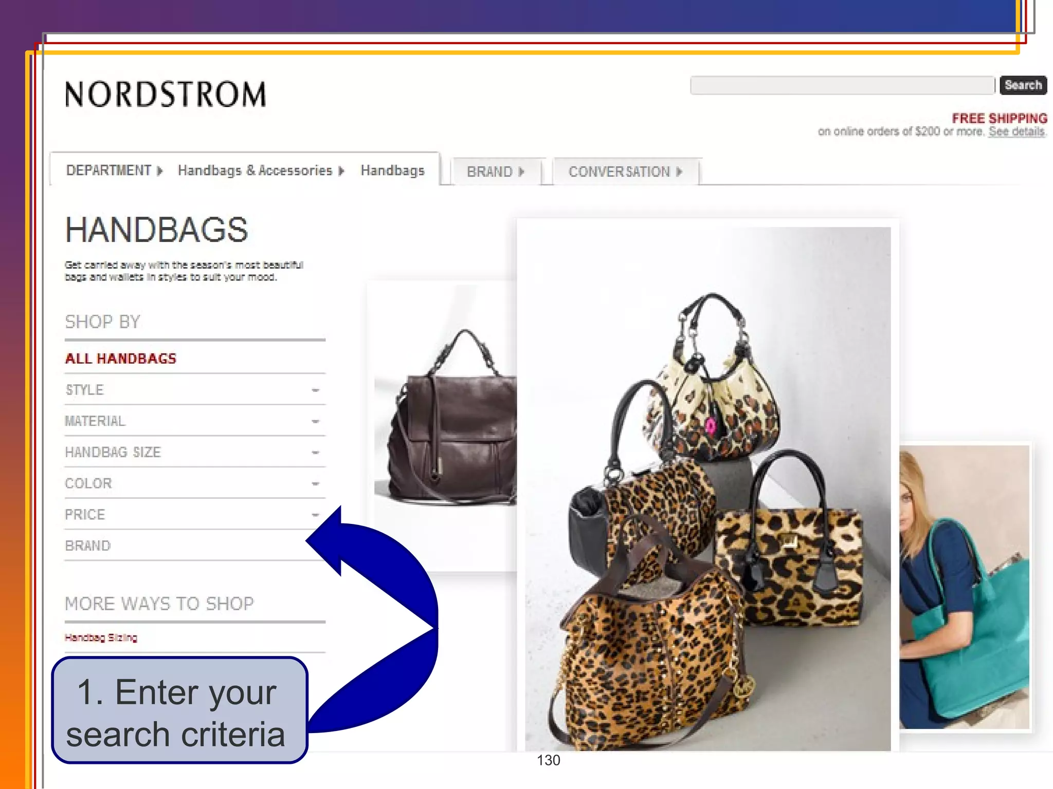 1. Enter your search criteria 
