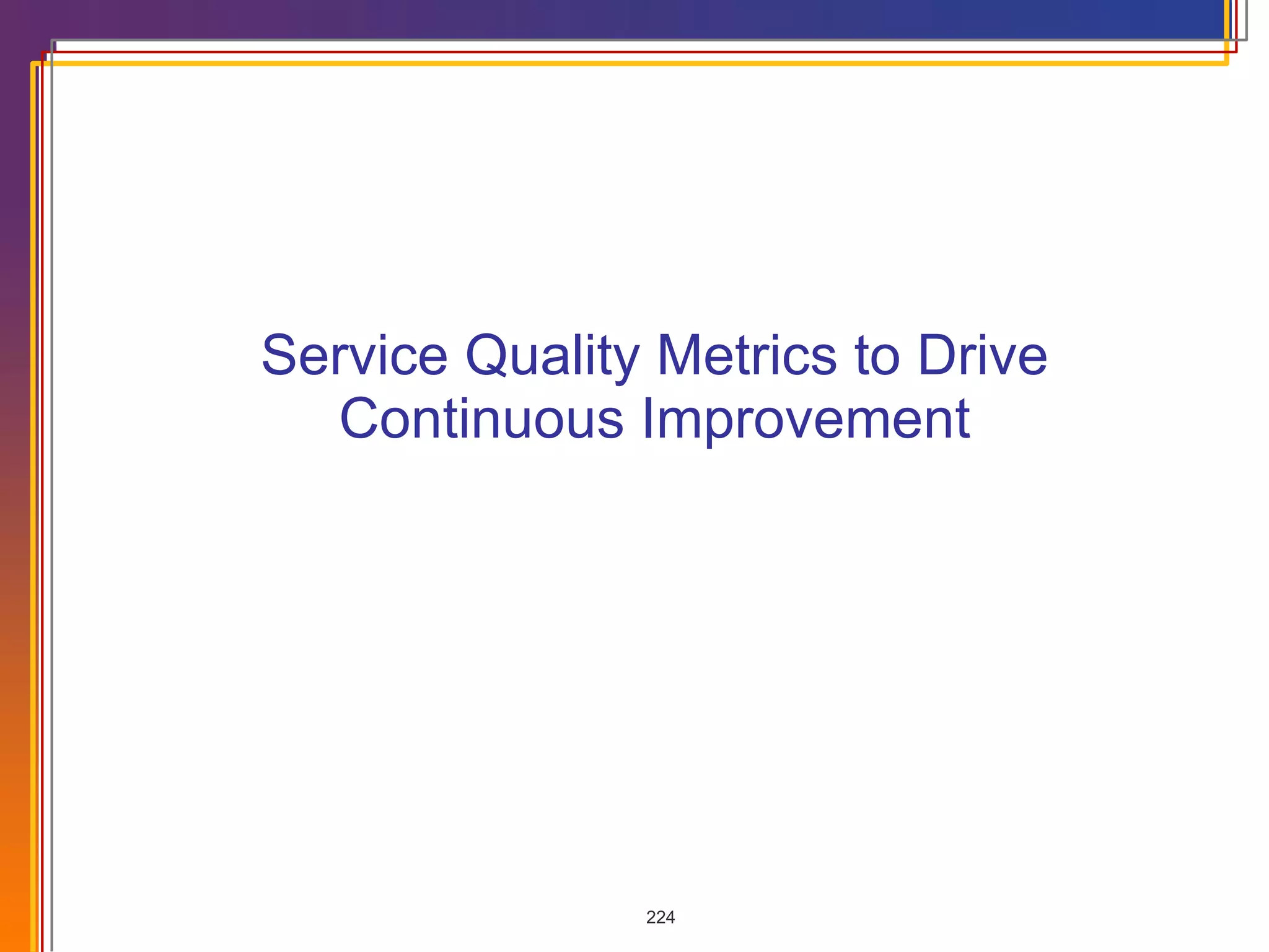 Service Quality Metrics to Drive Continuous Improvement 