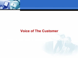 Voice Of The Customer 2009