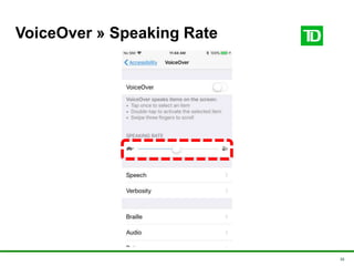 16
VoiceOver » Speaking Rate
 