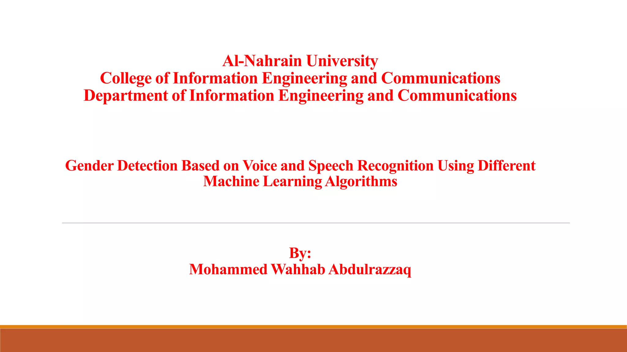 voice and speech recognition using machine learning | PDF | Computing ...