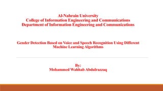 voice and speech recognition using machine learning | PDF