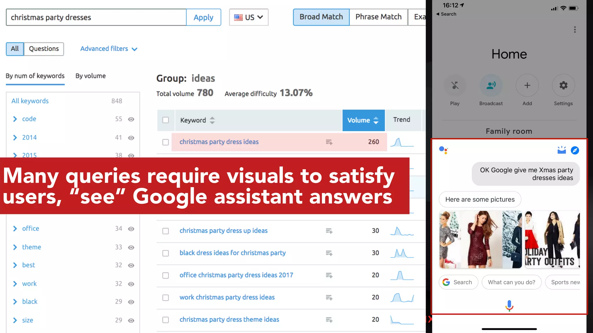 #VOICESEARCH BY @ALEYDA FROM #ORAINTI AT #SMXL18
Many queries require visuals to satisfy
users, “see” Google assistant answers
 