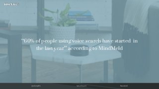 @mikerjeffs Voice Search Branded3
“60% of people using voice search have started in
the last year” according to MindMeld
 