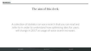 @mikerjeffs Voice Search Branded3
The aim of this deck:
A collection of statistics on voice search that you can read and
r...