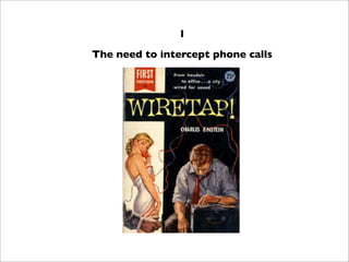 1
The need to intercept phone calls
 