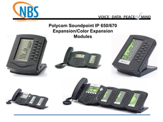 Polycom Soundpoint IP 650/670
Expansion/Color Expansion
Modules
 