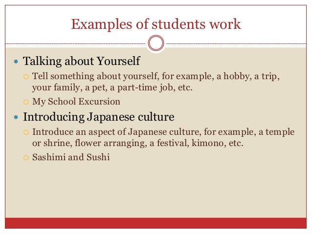 voice thread for student presentations tell me something about yourself examples