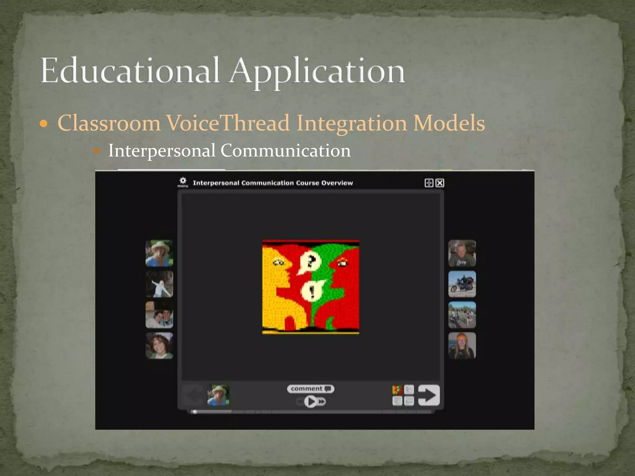 Classroom VoiceThread Integration ModelsInterpersonal CommunicationEducational Application