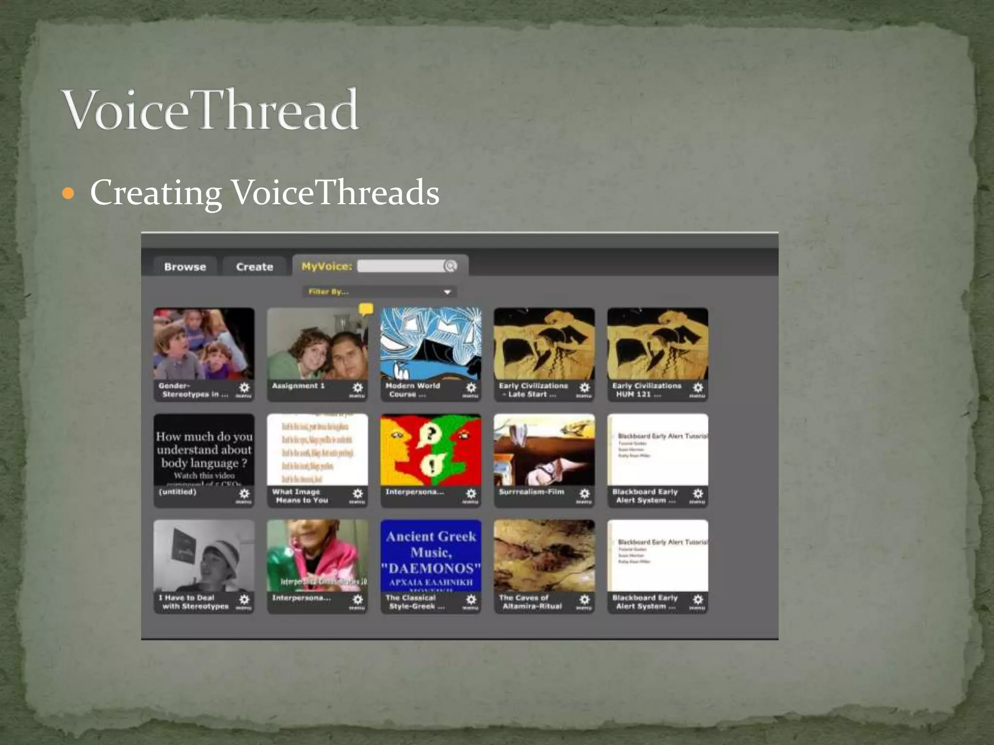 Creating VoiceThreadsVoiceThread