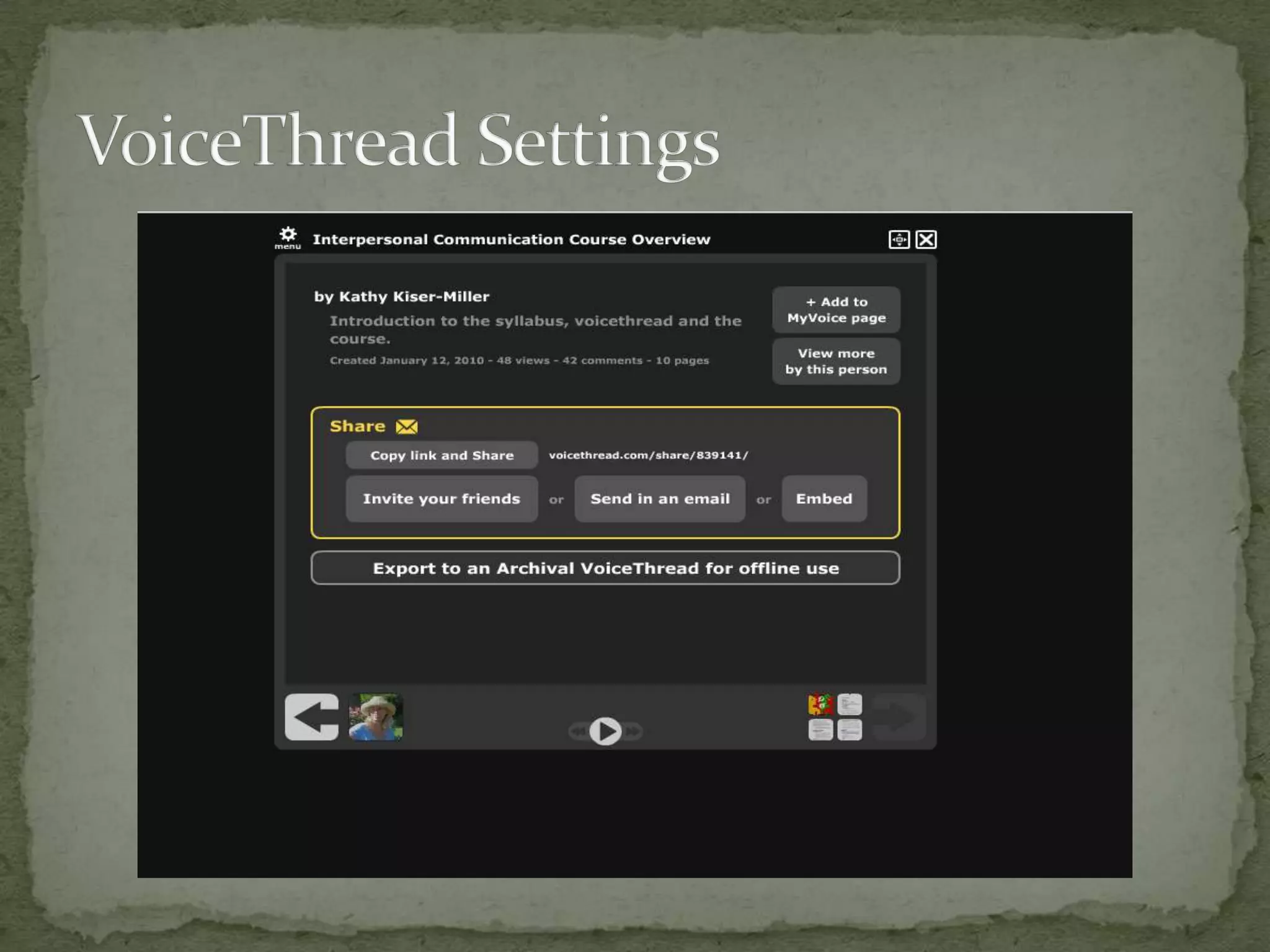 VoiceThread Settings