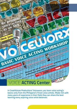 VOICEWORX BASIC VOICE ACTING AND DUBBING WORKSHOP | PDF