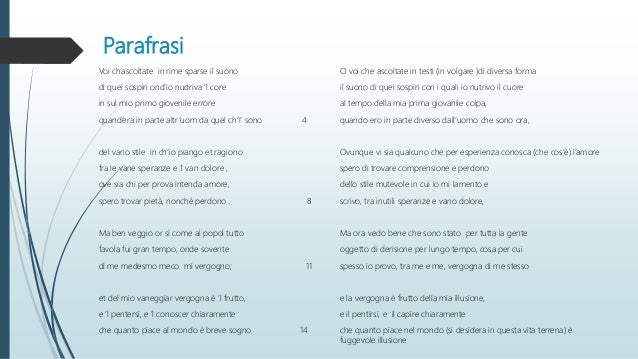 Voi Ch Ascoltate In Rime Sparse Il Suono Parafrasi Francesco Petrarca: Voi ch’ascoltate in rime sparse il suono