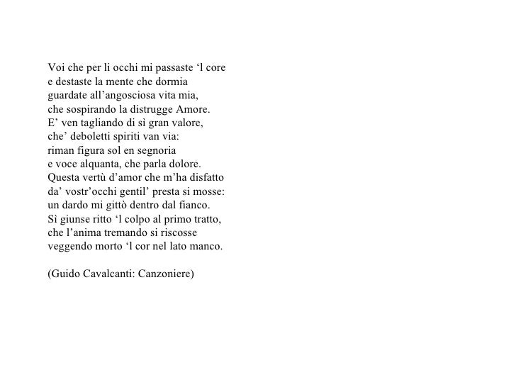 Voi Che Per Li Occhi Mi Passaste Il Core Parafrasi Voi che per li occhi mi passaste renzo