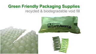Green Friendly Packaging Supplies 
recycled & biodegradable void fill 
 