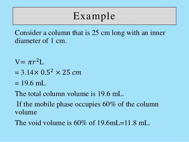 Column void volume calculator qcalculatorl