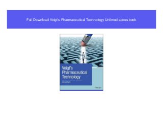 Full Download Voigt's Pharmaceutical Technology Unlimed acces book
 
