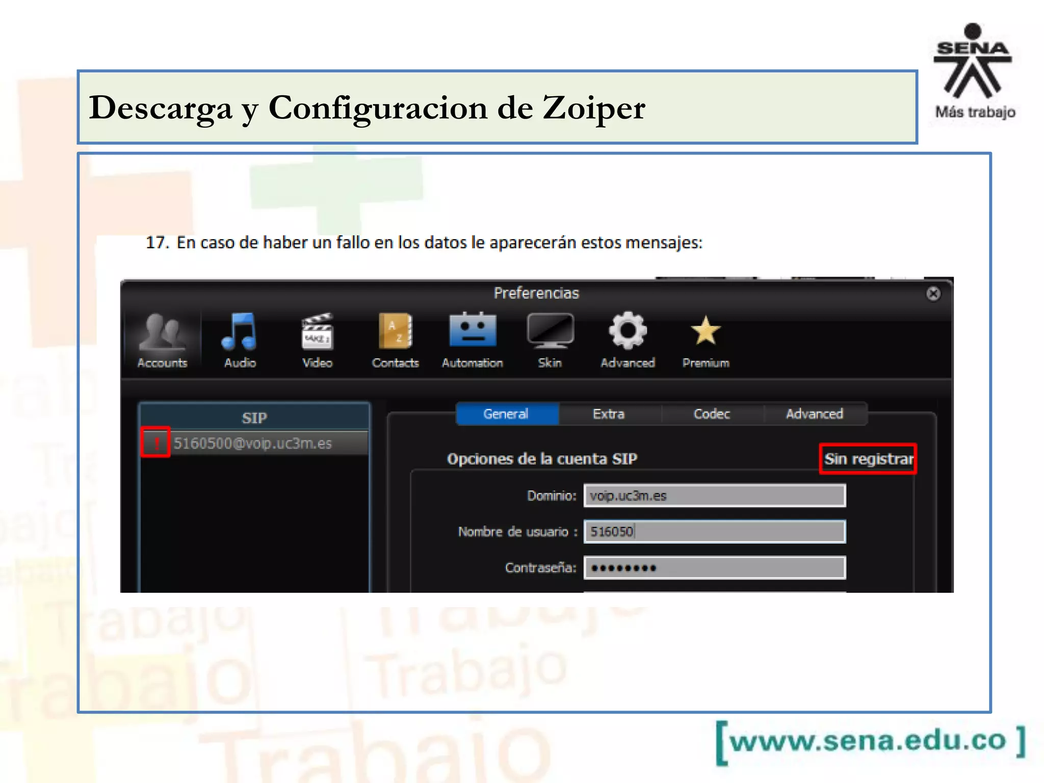 Descarga y Configuracion de Zoiper
 