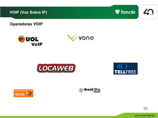VOIP (Voz Sobre IP)

Operadoras VOIP




                      10
 