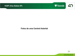 VOIP (Voz Sobre IP)




                 Fotos de uma Central Asterisk




                                                 21
 