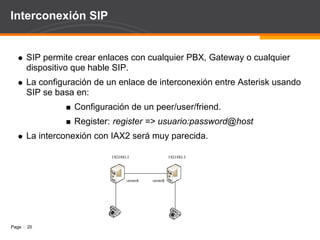 Arquitectura Avanzada Recursos para arquitecturas avanzadas: SIP Proxy y Registrar:  OPENSER Balanceo de Carga:  OPENSIPS Balanceo de servicios y Alta Disponibilidad en cluster:  Heartbeat. Sincronización de datos por red:  Csync2, rsync, DRDB . Ejecución paralela entre nodos:  UCARP 