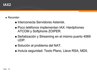 IAX2 y Troncal IAX Inter Asterisk eXchange v2 