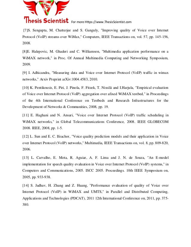 Research papers on voice over internet protocol