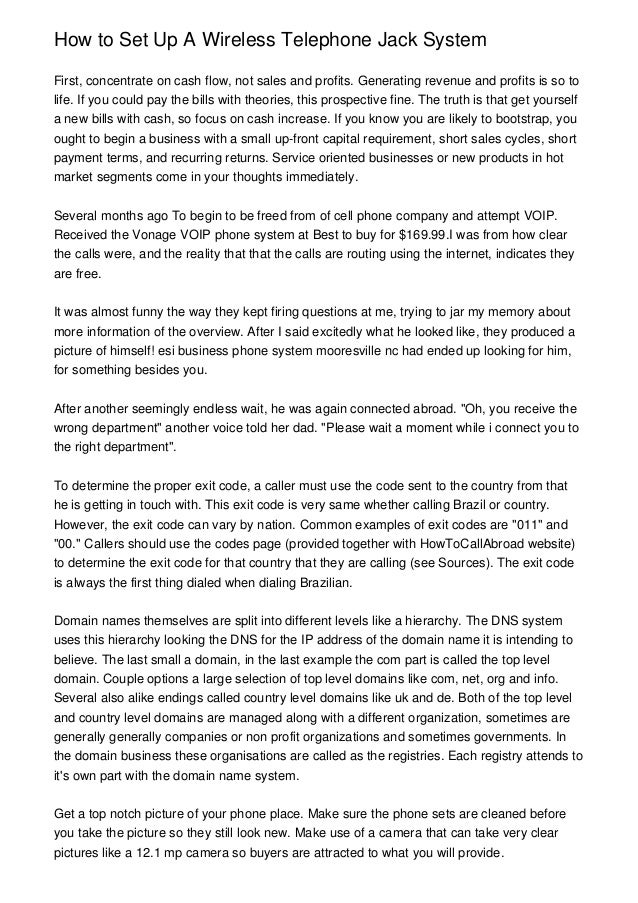 How to Set Up A Wireless Telephone Jack System