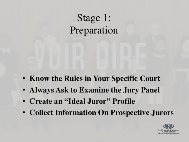 The Voir Dire Process : The Voir Dire and Jury Selection Setting – FYCB